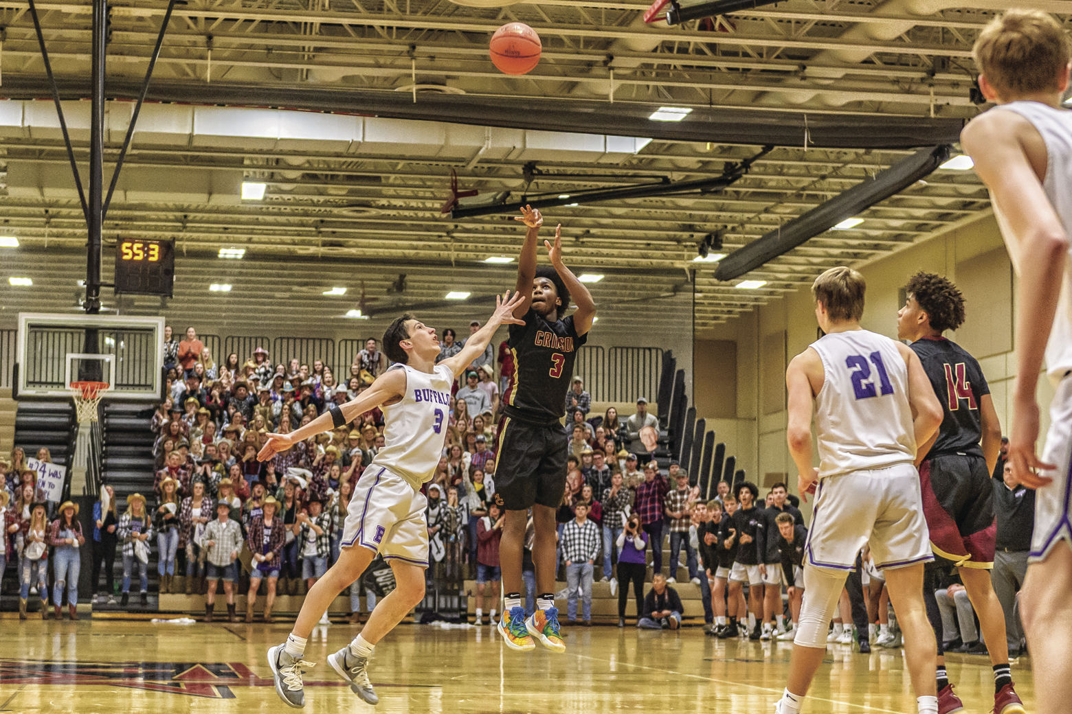 Crimson boys nip Buffalo for 5th straight section basketball title